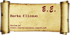 Berke Elizeus névjegykártya